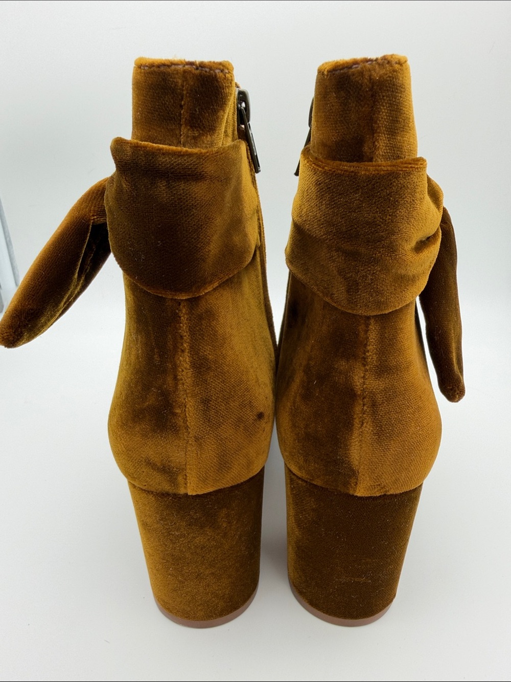 Madewell The Esme Bow Boot in Burnished Cedar 9.5 Velvet Heeled Booties Fall - Picture 11 of 16